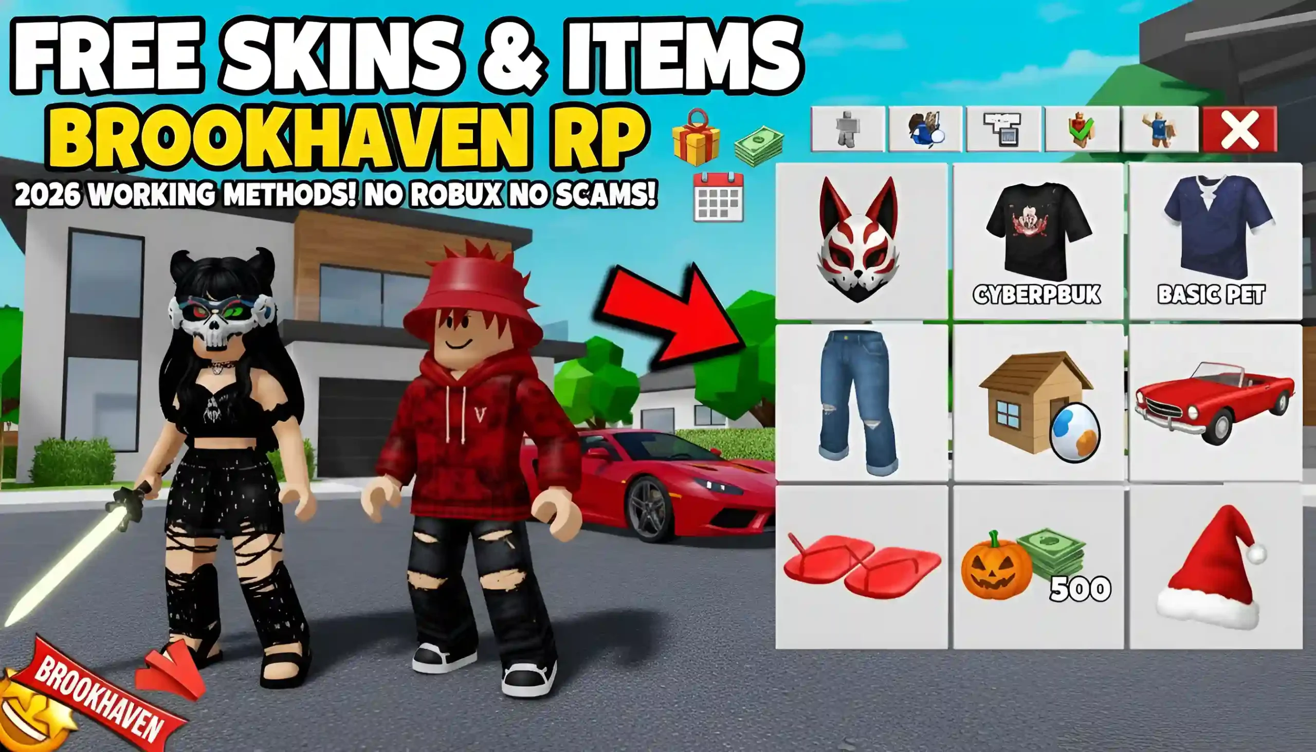 Free Skins and Items in Brookhaven